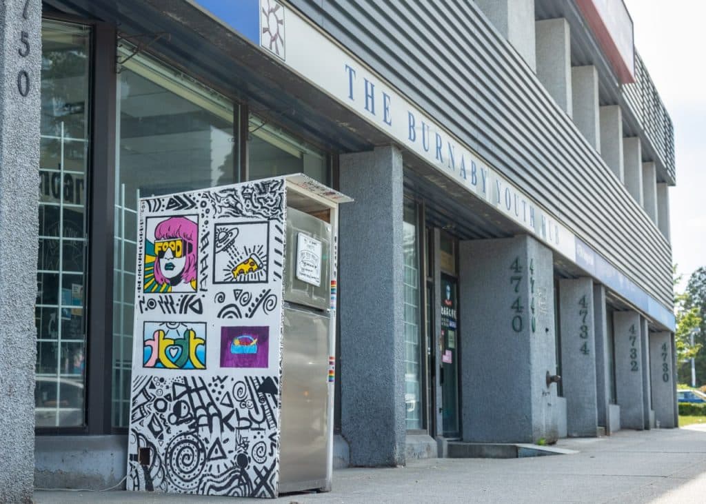 Burnaby Community Fridge outside Burnaby Youth Hub